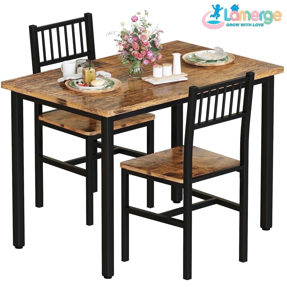 Lamerge 3-Piece Industrial Dining Table Set: $125.99 Lamerge 3-Piece Industrial Dining Table Set: $125.99