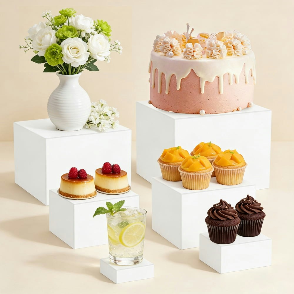 Dessert Table Acrylic Display Risers 6-Piece Set: $27.99 Dessert Table Acrylic Display Risers 6-Piece Set: $27.99