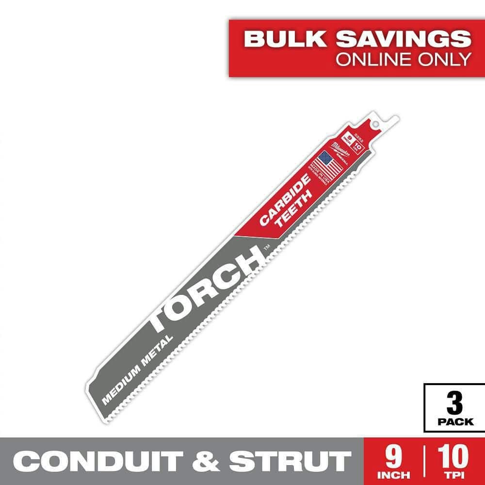 9-Inch 10 TPI The Torch Carbide Metal Cutting Reciprocating Saw Blade 3-Pack: $47.97