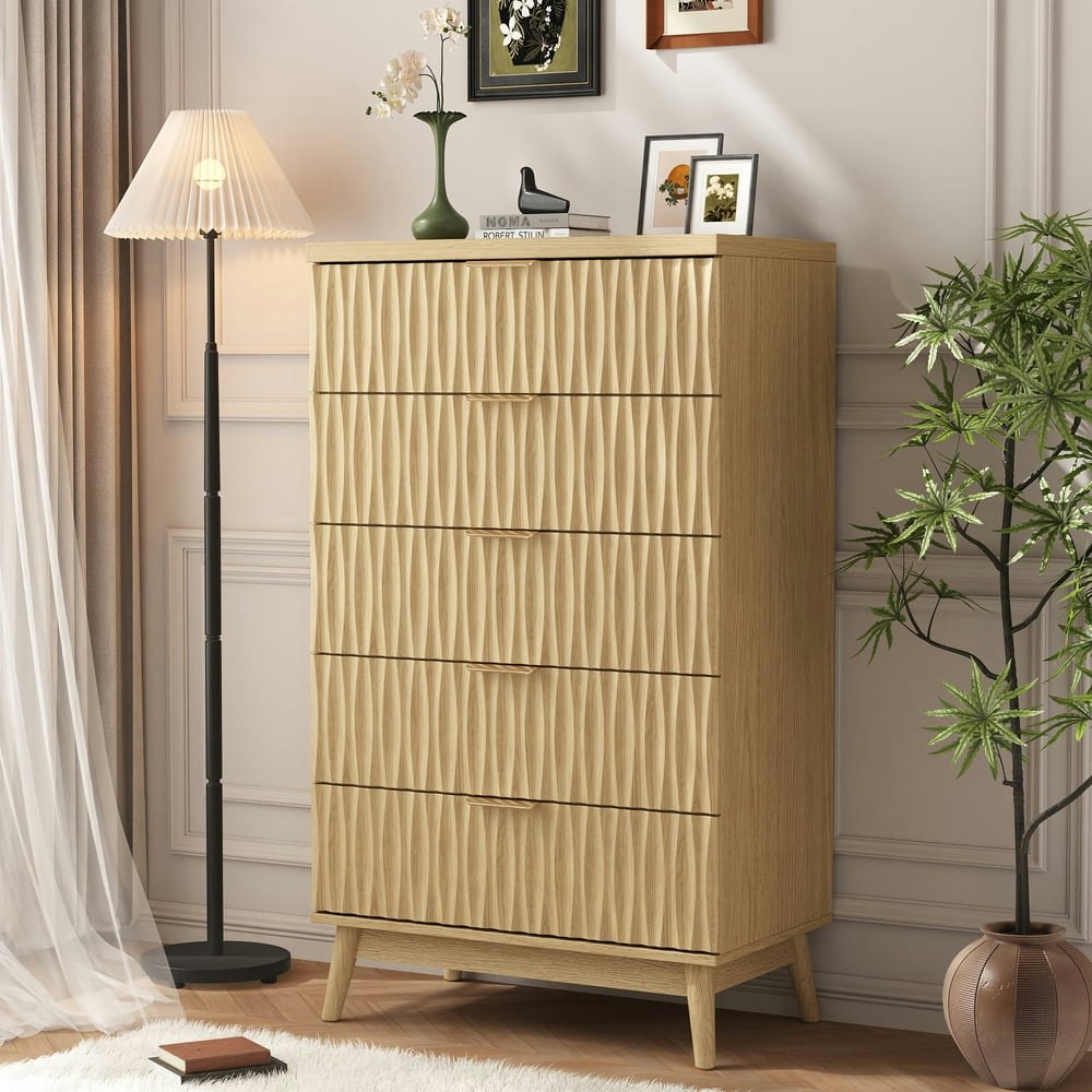 5-Drawer Fluted Tall Dresser: $135.86 5-Drawer Fluted Tall Dresser: $135.86