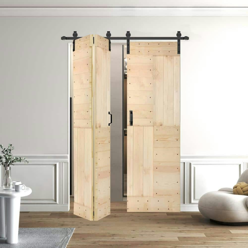 S Style 72x80-inch 4-Panel Unfinished Solid Core Bi-Fold Door Kit: $719
