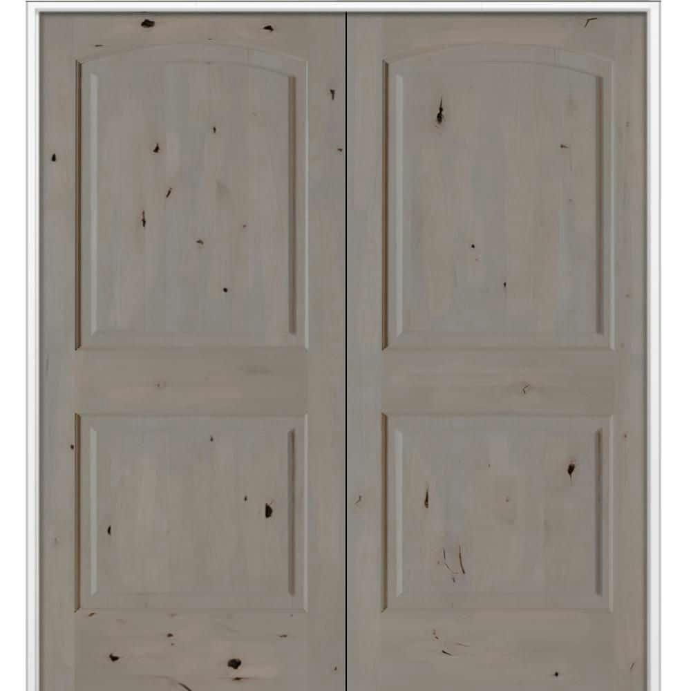 48" x 80" 2-Panel Arch Top Knotty Alder Interior Double Door: $1,174.32