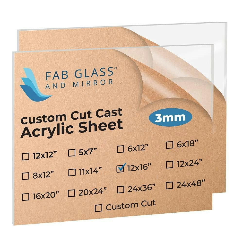 12" x 16" x 1/8" Clear Acrylic Sheet 2-Pack: $21.45 12" x 16" x 1/8" Clear Acrylic Sheet 2-Pack: $21.45