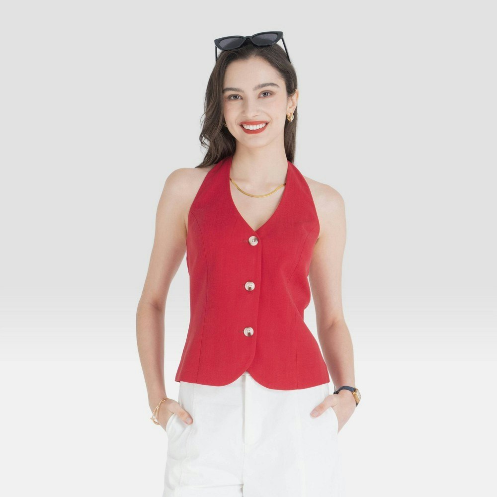 A New Day Women's Slim Fit Halter Neck Vest: $32 A New Day Women's Slim Fit Halter Neck Vest: $32