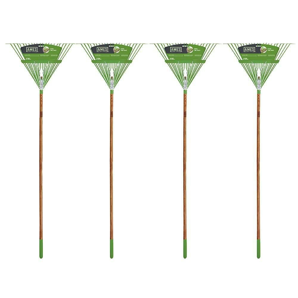 54-Inch Wood Handle 22-Tine Steel Leaf Rake 4-Pack: $157.04 54-Inch Wood Handle 22-Tine Steel Leaf Rake 4-Pack: $157.04