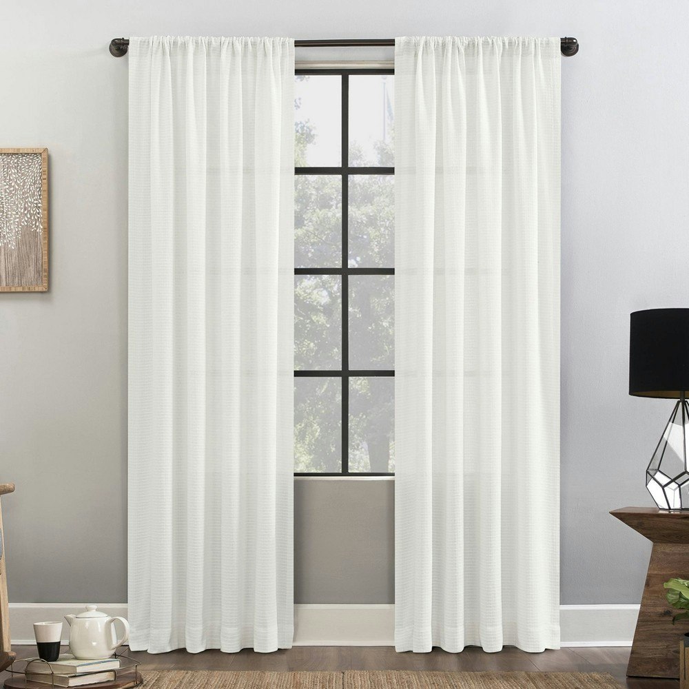 96" x 52" Waffle Texture Light Filtering Curtain Panel: $22.49 96" x 52" Waffle Texture Light Filtering Curtain Panel: $22.49