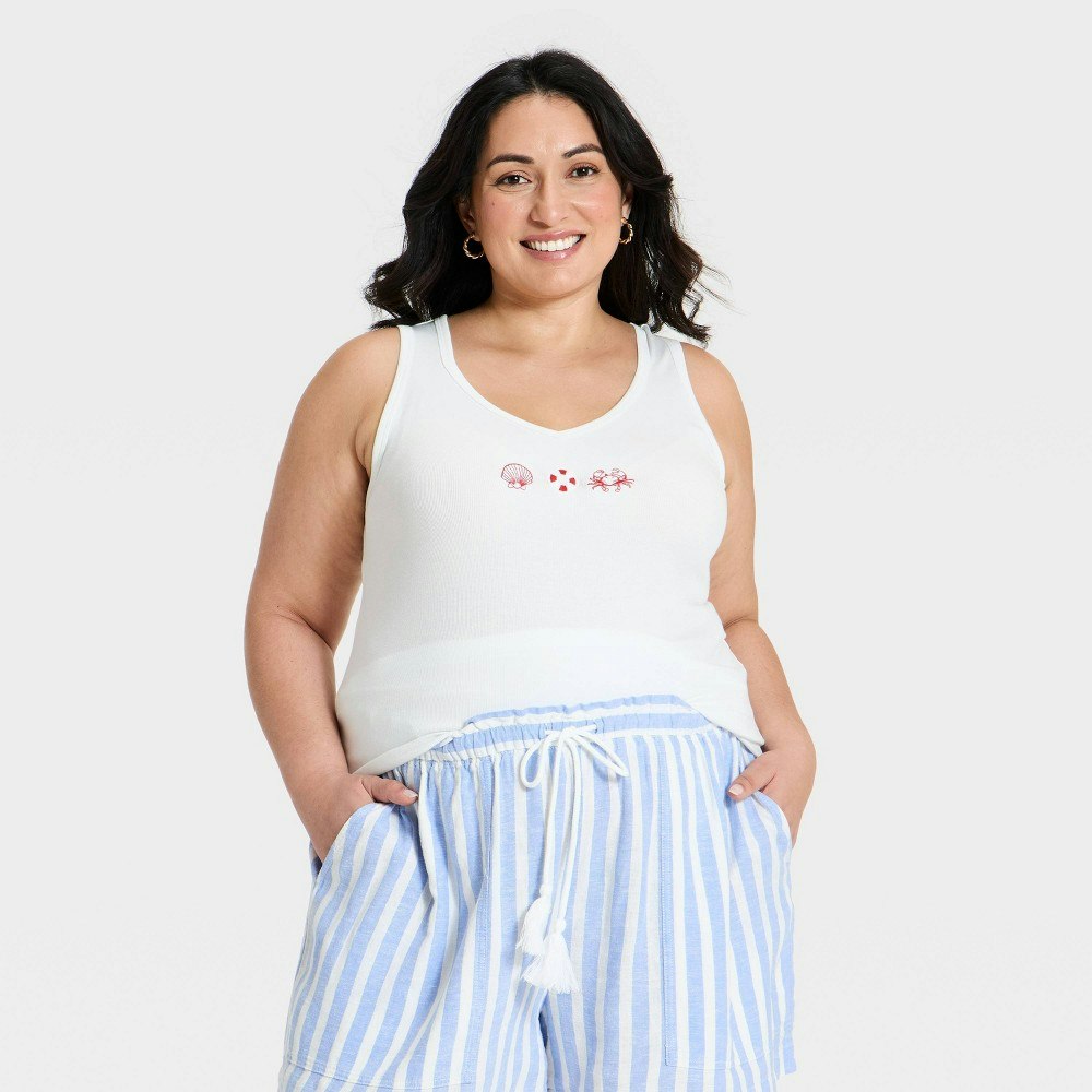 Ava & Viv Women's Ribbed Embellished Tank Top: $18 Ava & Viv Women's Ribbed Embellished Tank Top: $18