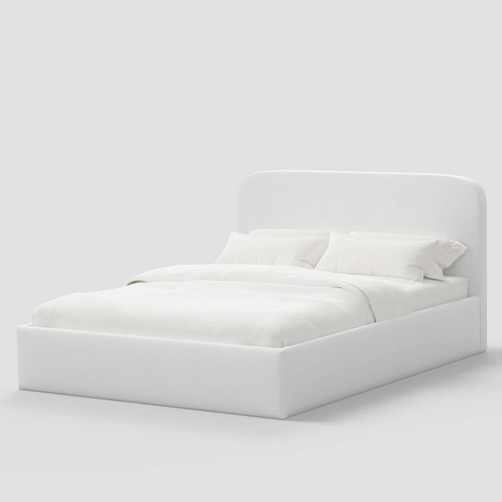 Sophia Full Modern Rounded Low Profile Velvet Platform Bed: $1,060 Sophia Full Modern Rounded Low Profile Velvet Platform Bed: $1,060