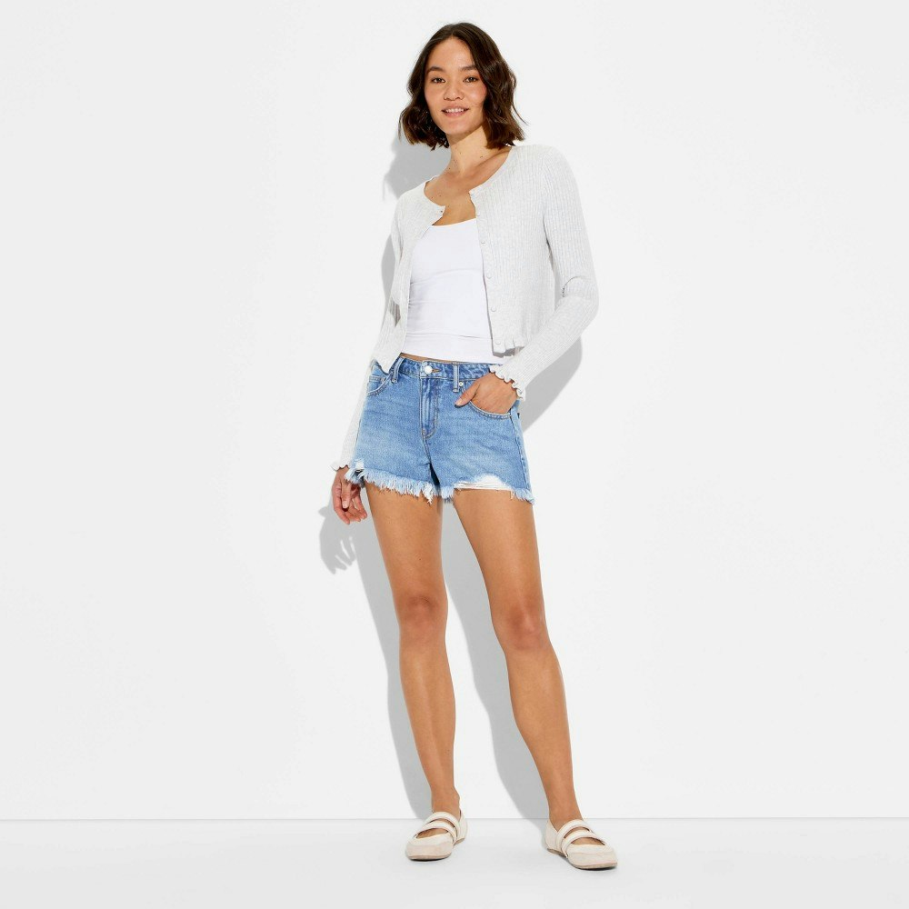 Wild Fable Women's Mid-Rise Denim Cut-Off Shorts: $20 Wild Fable Women's Mid-Rise Denim Cut-Off Shorts: $20