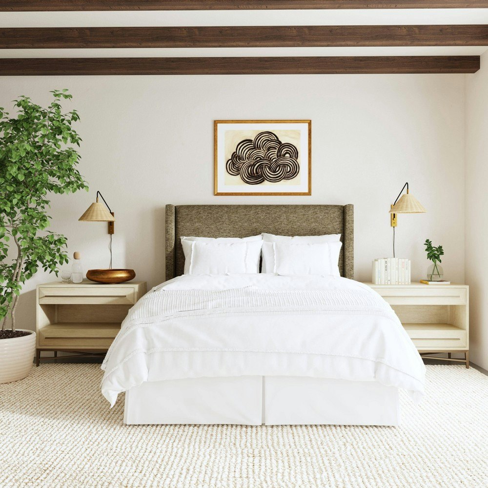 Threshold Violet King Size Upholstered Wingback Headboard: $950 Threshold Violet King Size Upholstered Wingback Headboard: $950