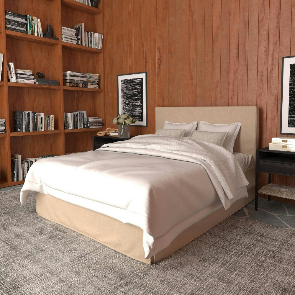 Threshold Kelly Queen Size Slipcovered Linen Bed: $1,050 Threshold Kelly Queen Size Slipcovered Linen Bed: $1,050