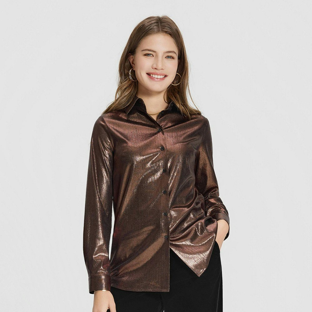 A New Day Women's Long Sleeve Button-Down Shirt: $38 A New Day Women's Long Sleeve Button-Down Shirt: $38