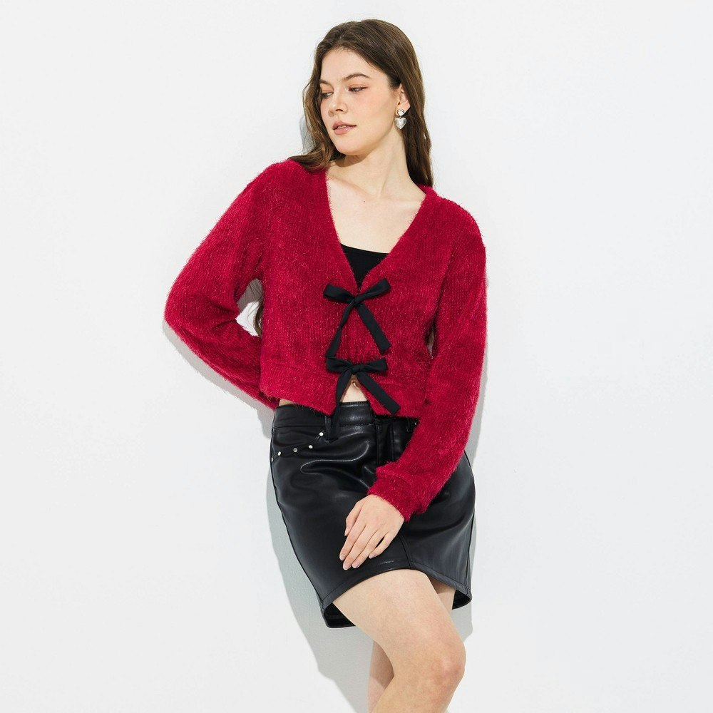 Wild Fable Women's V-Neck Bow Tie Cardigan Sweater: $38 Wild Fable Women's V-Neck Bow Tie Cardigan Sweater: $38