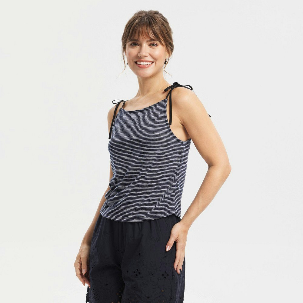 Universal Thread Women's Tie-Shoulder Striped Knit Top: $20 Universal Thread Women's Tie-Shoulder Striped Knit Top: $20