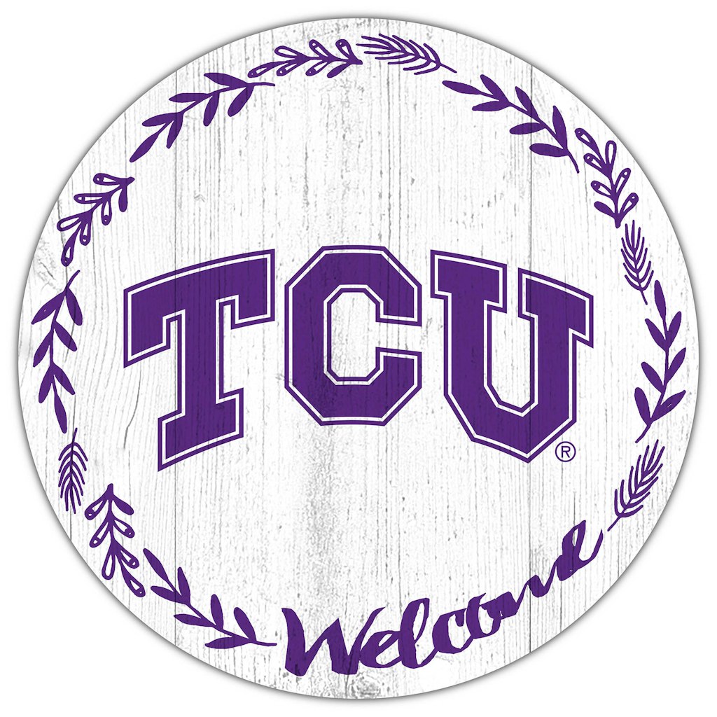 TCU Horned Frogs 12-inch Welcome Circle Sign: $20.99 TCU Horned Frogs 12-inch Welcome Circle Sign: $20.99