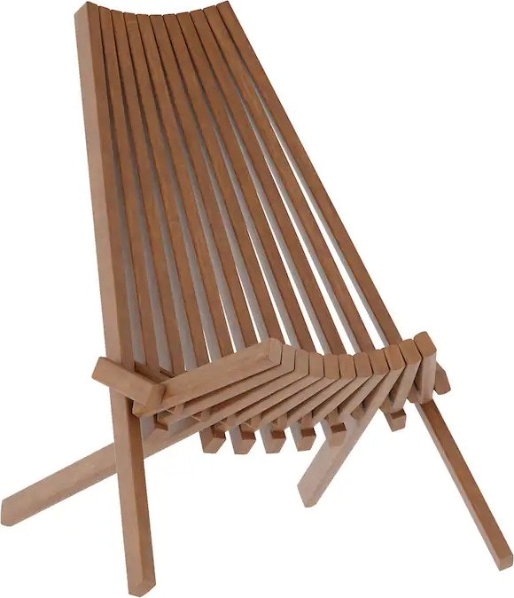 Emma + Oliver Acacia Wood Low Profile Lounge Folding Chair: $79