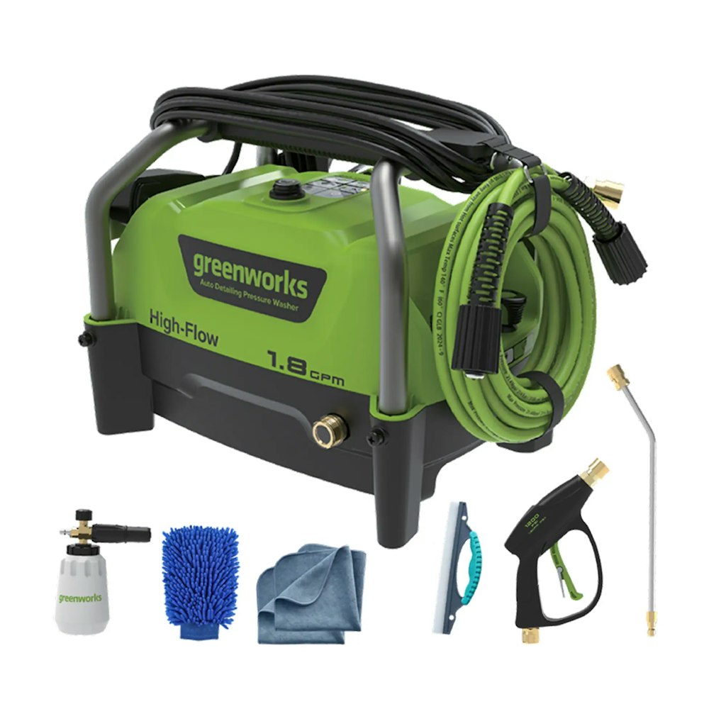 Greenworks 1200-PSI 1.8-GPM Electric Pressure Washer w/ 3 Spray Tips: $109