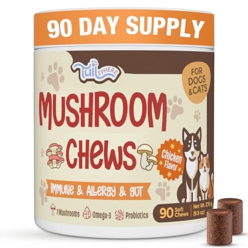 TailSphere 90-Count Mushroom Immune & Gut Support Dog Chews : $8.99