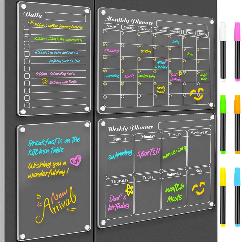 4-Piece Magnetic Dry Erase Calendar Set: $20