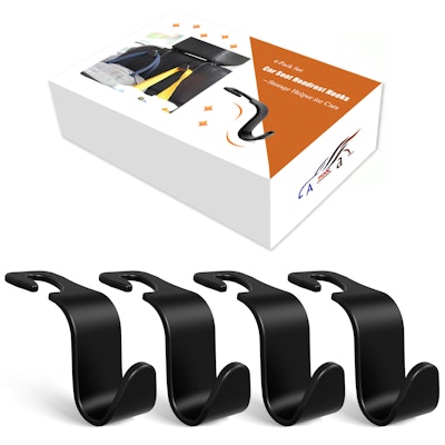 Amooca Car Headrest Hooks 4-Pack for $7 + free shipping w/ Prime