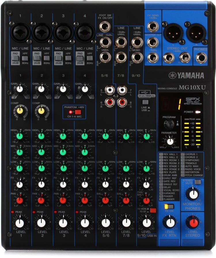 Yamaha MG10XU 10-Channel Mixer: $251