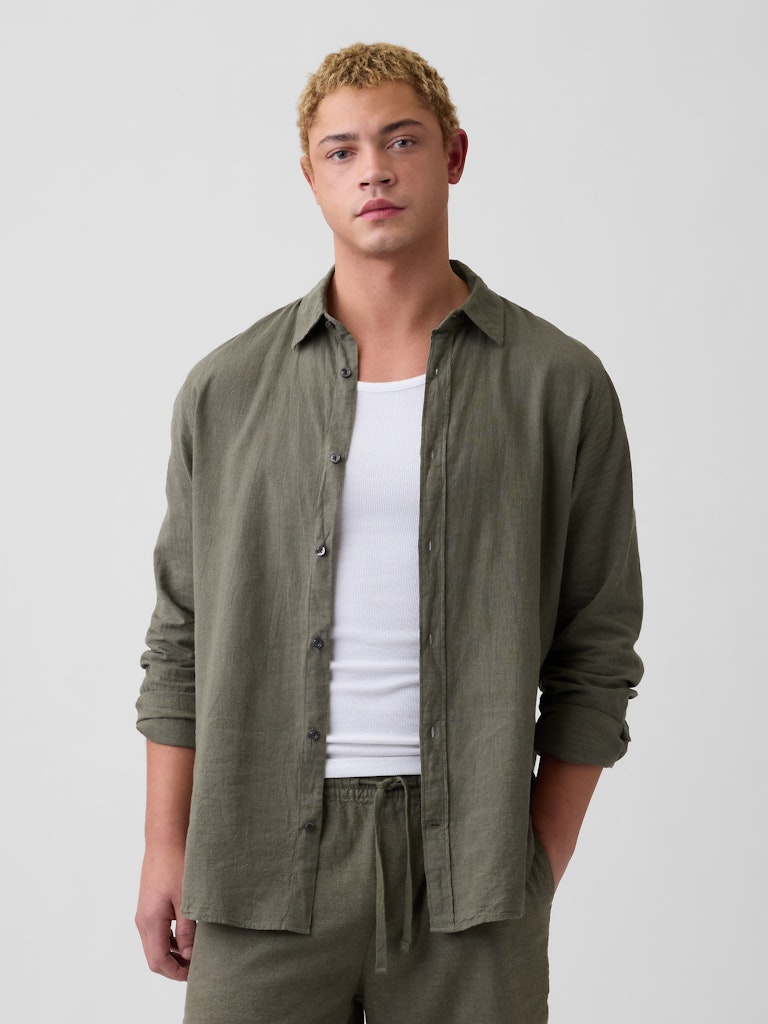 Linen-Blend Standard Fit Shirt: $23.99 Linen-Blend Standard Fit Shirt: $23.99