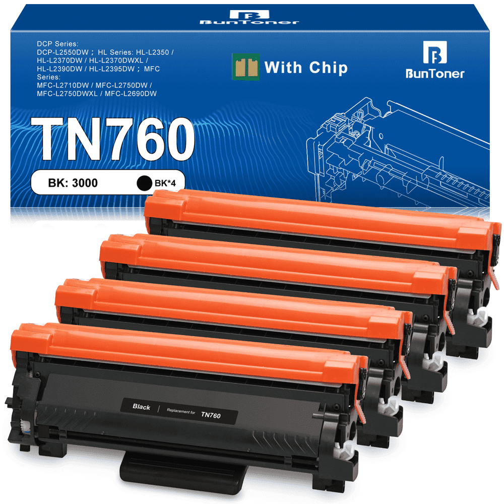 Brother TN760 Toner Cartridge 4-Pack: $27.44