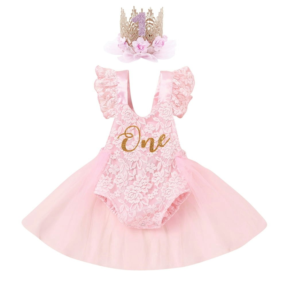 Ibtom Castle Baby Girl 1st Birthday Lace Tutu Romper Outfit: $12.99 Ibtom Castle Baby Girl 1st Birthday Lace Tutu Romper Outfit: $12.99