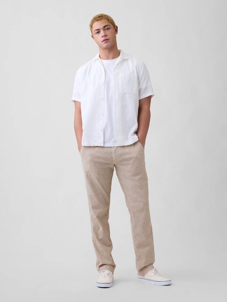 Straight Linen-Blend Pants: $27.99 Straight Linen-Blend Pants: $27.99