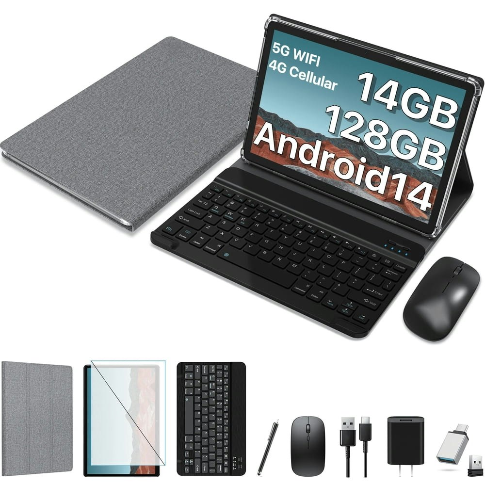 10-Inch Android 14 Tablet with Keyboard: $99.59