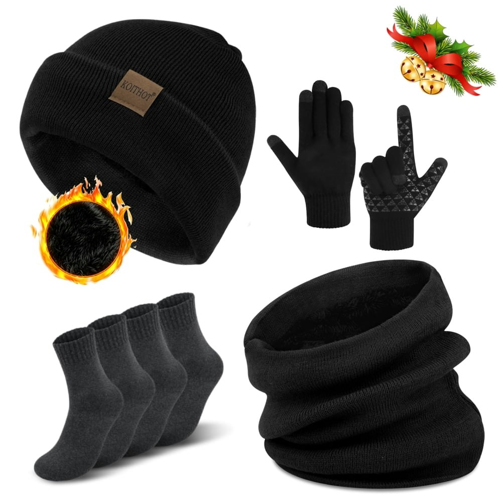 Koithot Winter Beanie Hat, Scarf, Gloves, and Socks 5-Piece Set: $16.99 Koithot Winter Beanie Hat, Scarf, Gloves, and Socks 5-Piece Set: $16.99