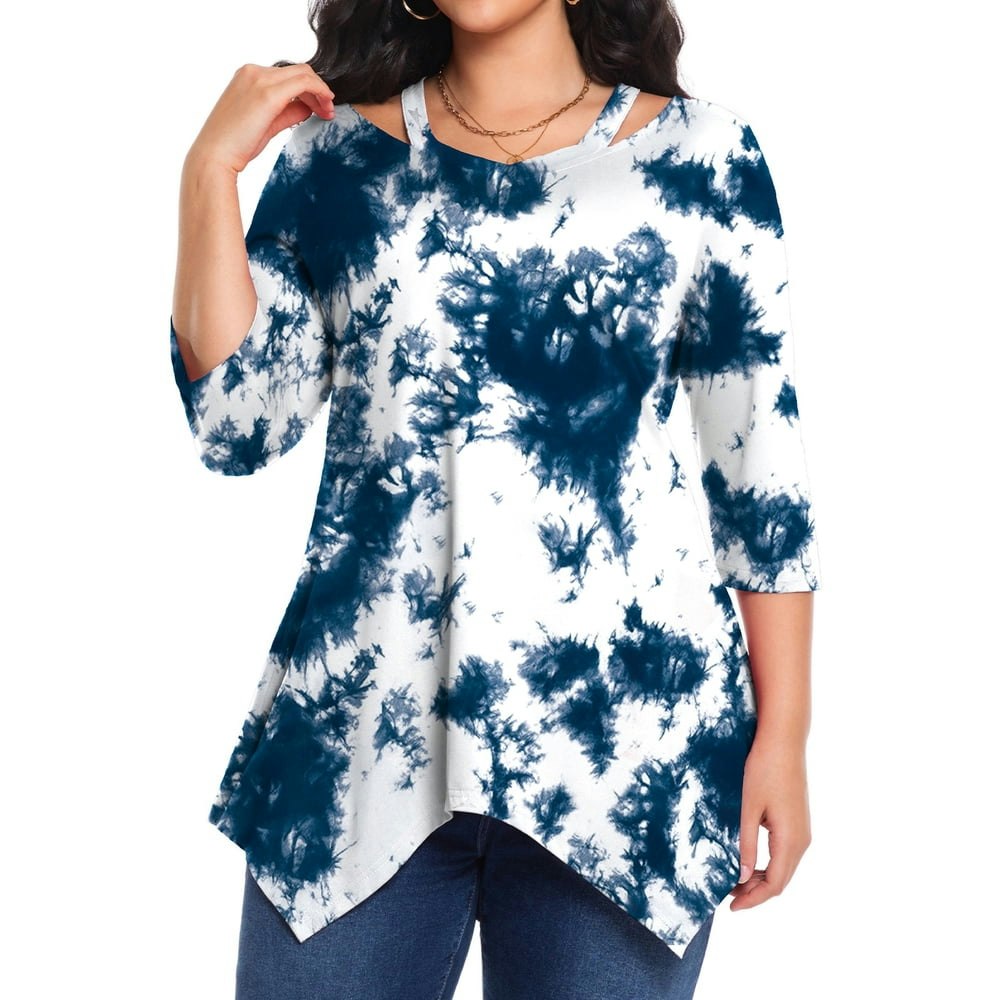 Cuteduck Women's 3/4 Sleeve V-Neck Tunic Top: $13.49