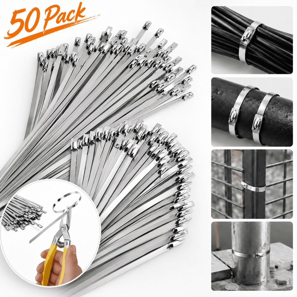 Stainless Steel Zip Ties with Cutter 50-Pack: $10.59 Stainless Steel Zip Ties with Cutter 50-Pack: $10.59
