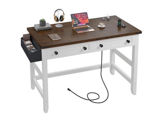 Small Desk with Power Outlets and 2 Drawers: $159.99 Small Desk with Power Outlets and 2 Drawers: $159.99