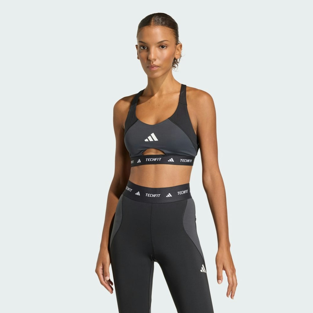 Techfit Medium Support Color Block Sports Bra: $50