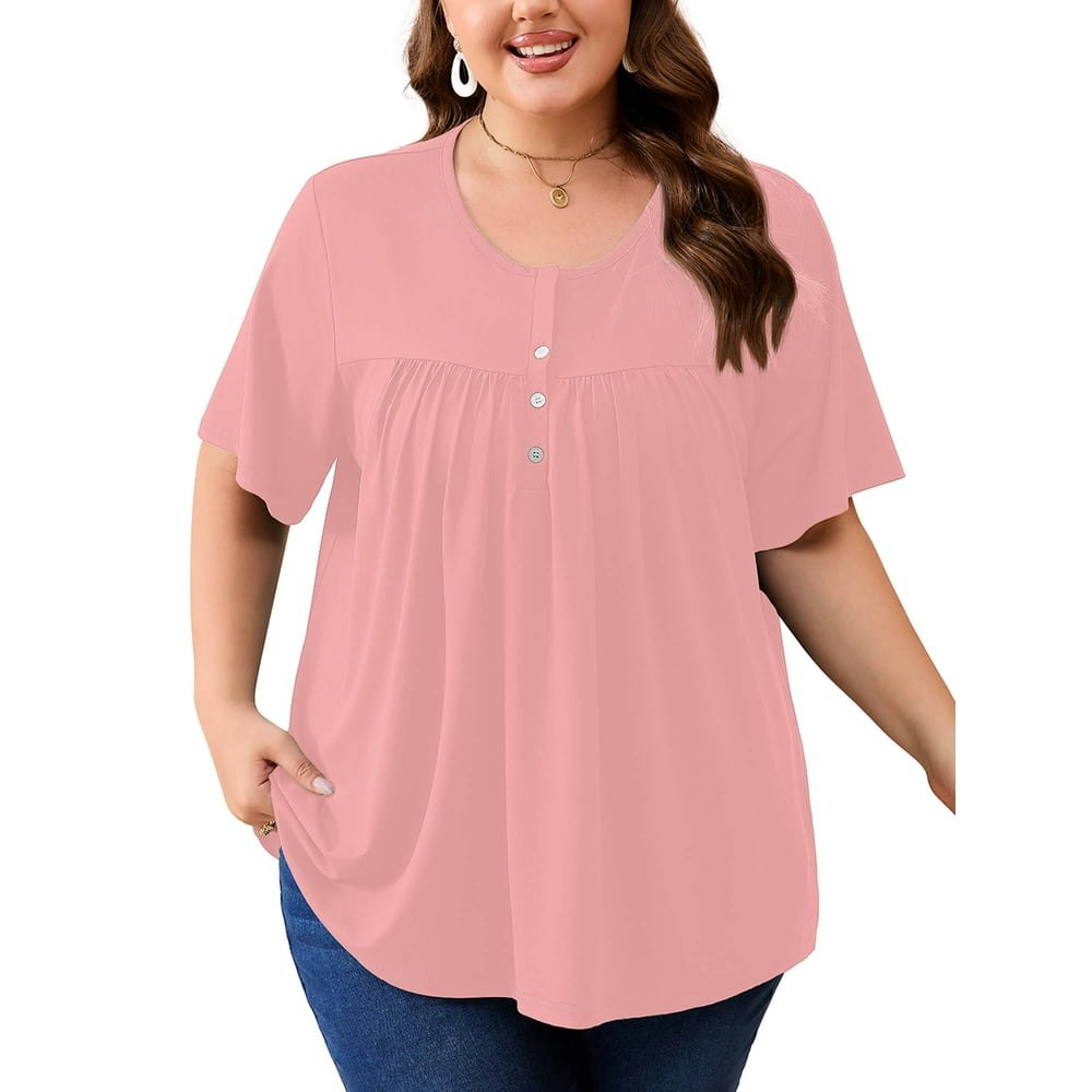 Showmall Women's Plus Size Pleated Tunic Top: $14.95