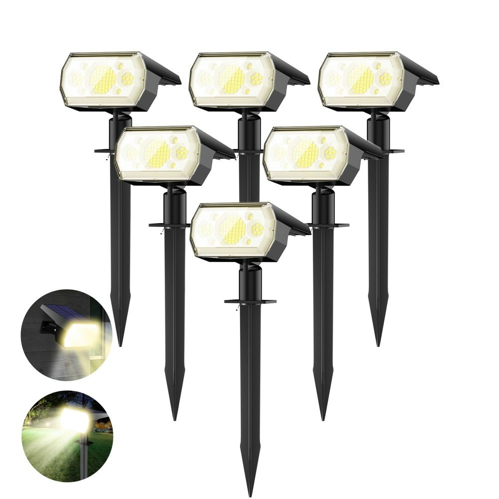 Phopollo 64-LED Solar Landscape Spotlight 6-Pack: $34.19