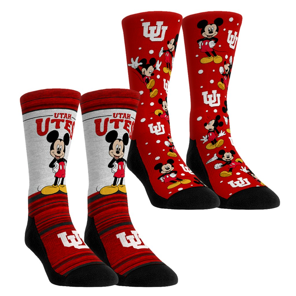 Youth Rock Em Utah Utes Mickey Mouse Crew Socks 2-Pack: $39.99