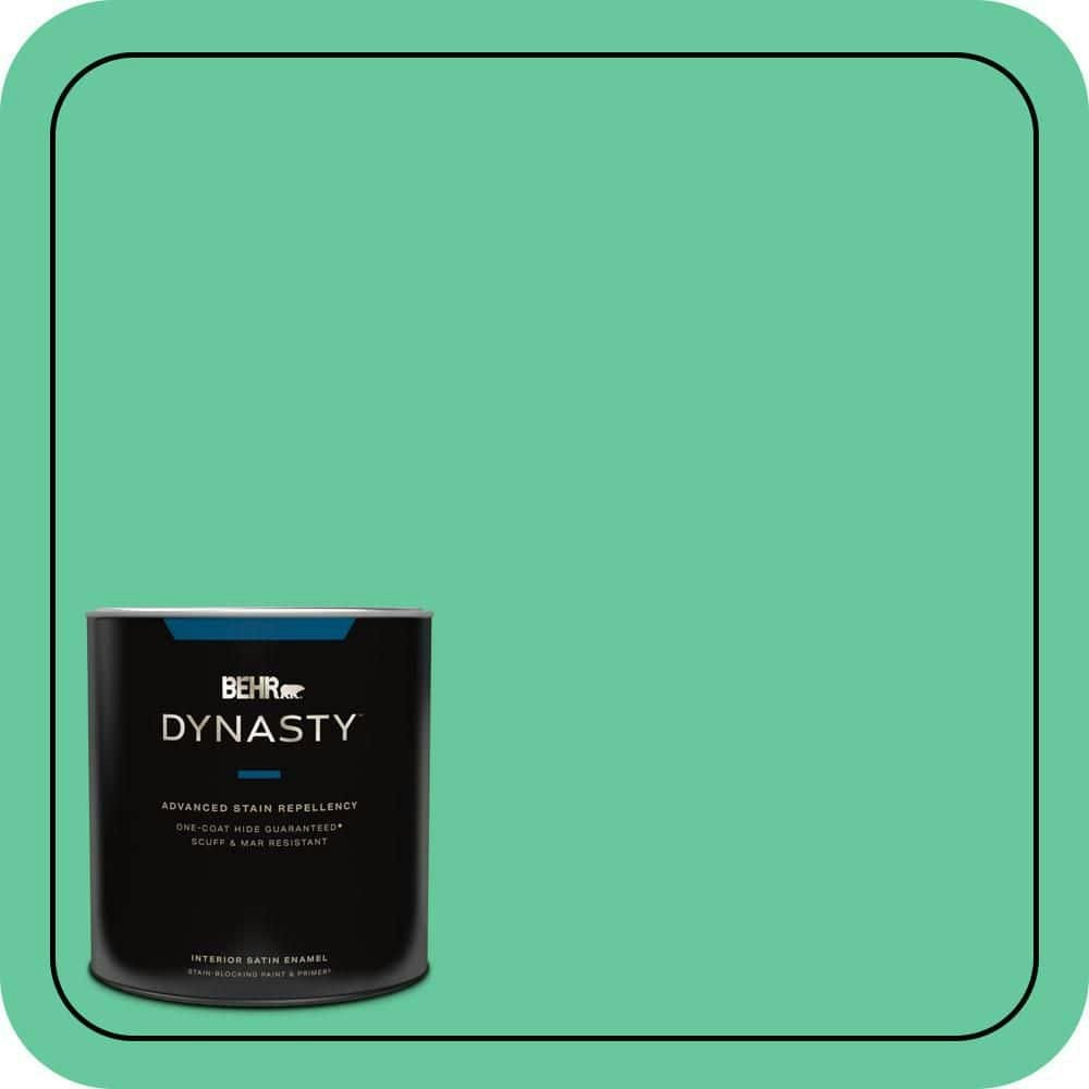 Behr Intense Jade Satin Interior Paint and Primer 1-Quart: $33.98 Behr Intense Jade Satin Interior Paint and Primer 1-Quart: $33.98