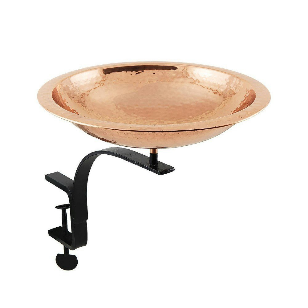 Achla Designs 13.5-Inch Hammered Copper Rail-Mount Birdbath: $74.99