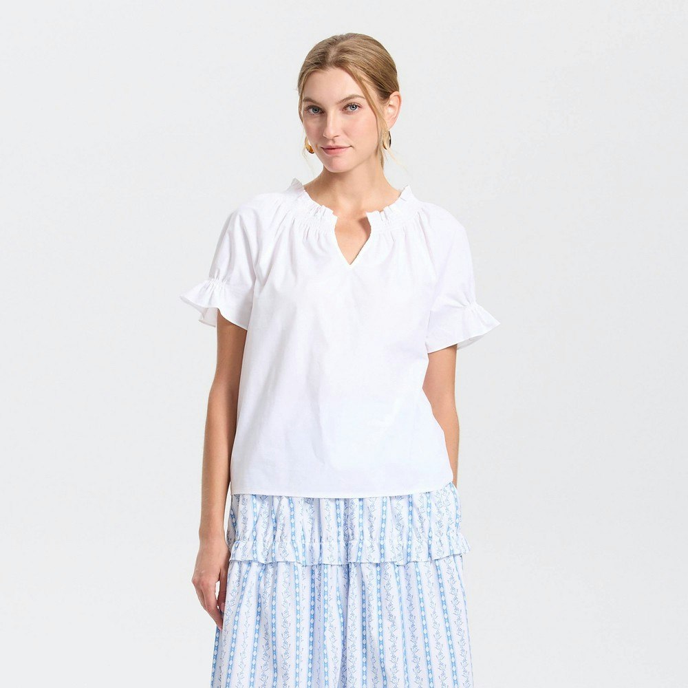 Universal Thread Women's Short Sleeve Smocked Blouse: $28 Universal Thread Women's Short Sleeve Smocked Blouse: $28