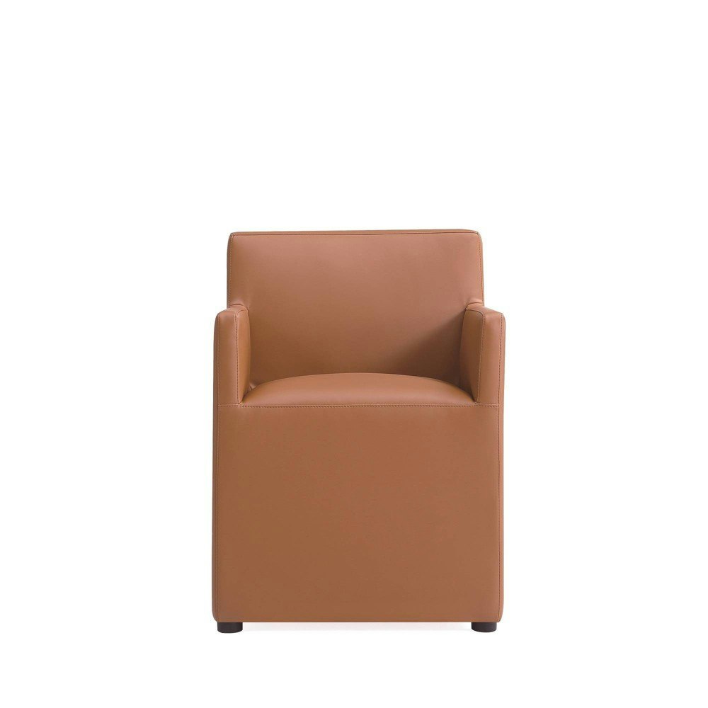 Anna Modern Square Faux Leather Dining Armchair: $276.99