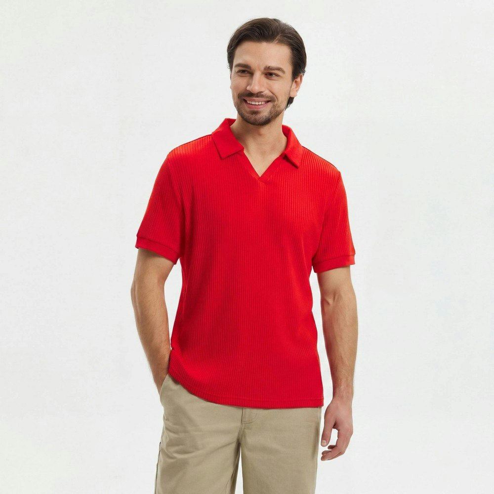 Goodfellow & Co Men's Johnny Collar Short Sleeve Polo Shirt: $20 Goodfellow & Co Men's Johnny Collar Short Sleeve Polo Shirt: $20