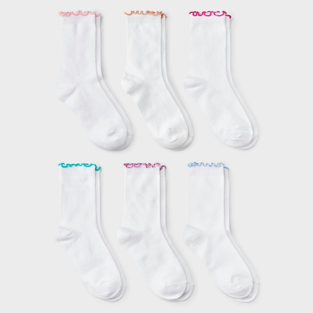 Art Class Girls' Lettuce Edge Crew Socks 6-Pack: $8 Art Class Girls' Lettuce Edge Crew Socks 6-Pack: $8