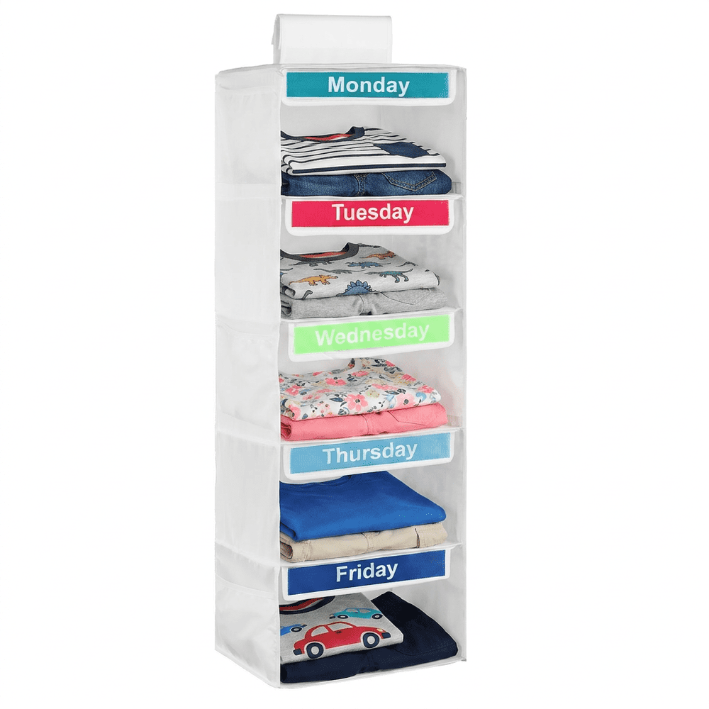 Weekly Clothes Organizer for Kids 5-Shelf Hanging Closet Storage: $13.79