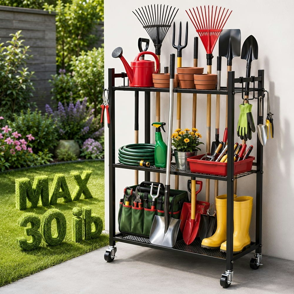 Reloive Garden Tool Organizer with Wheels: $37.38 Reloive Garden Tool Organizer with Wheels: $37.38