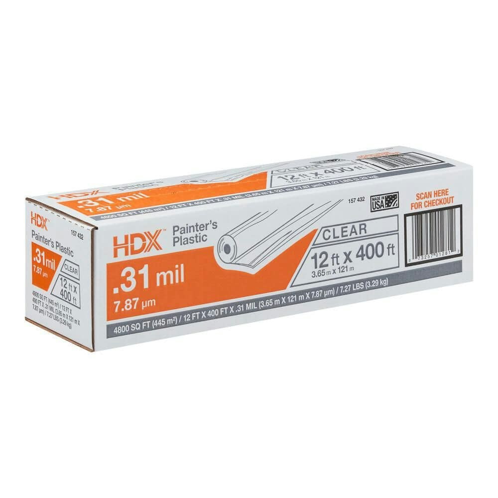 12' x 400' High Density Painters Plastic Sheeting: $34.98