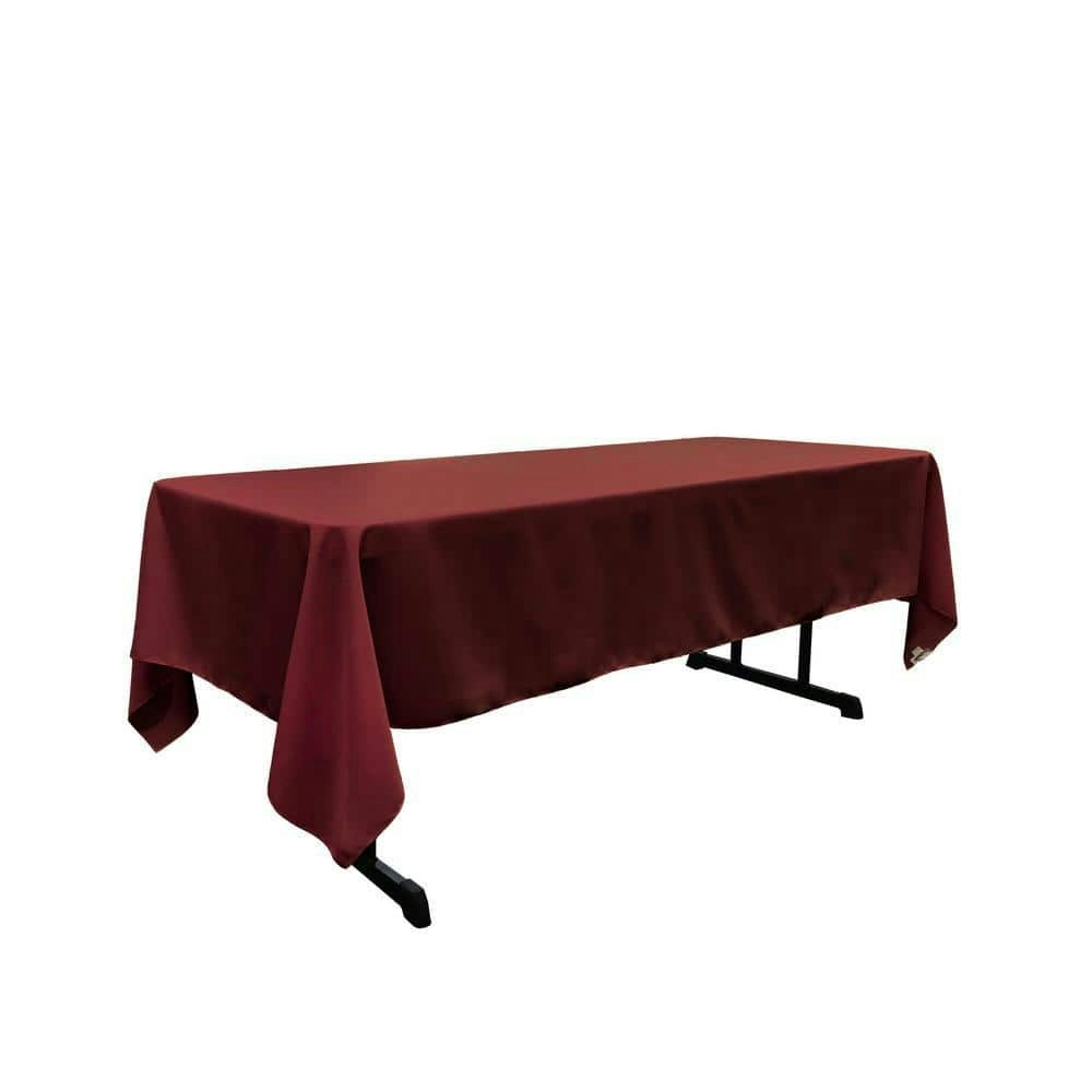 60" x 144" Burgundy Rectangular Polyester Poplin Tablecloth: $39.35 60" x 144" Burgundy Rectangular Polyester Poplin Tablecloth: $39.35
