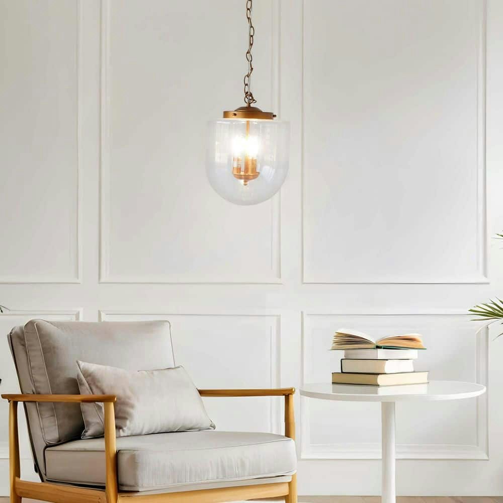 3-Light Coarse Gold Pendant Light with Ribbed Glass Shades: $179.49 3-Light Coarse Gold Pendant Light with Ribbed Glass Shades: $179.49