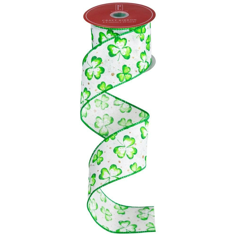 St. Patrick's Day Shamrock Wired Craft Ribbon 2.5" x 10-Yard Roll: $19.80 St. Patrick's Day Shamrock Wired Craft Ribbon 2.5" x 10-Yard Roll: $19.80